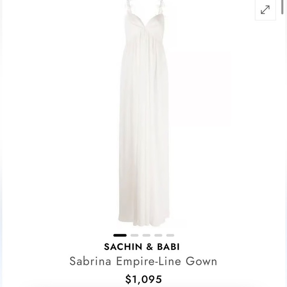 NWT Sachin & Babi ($1095) Sabrina empire Chiffon Gown - Ivory - size 4 - bridal - Picture 9 of 16